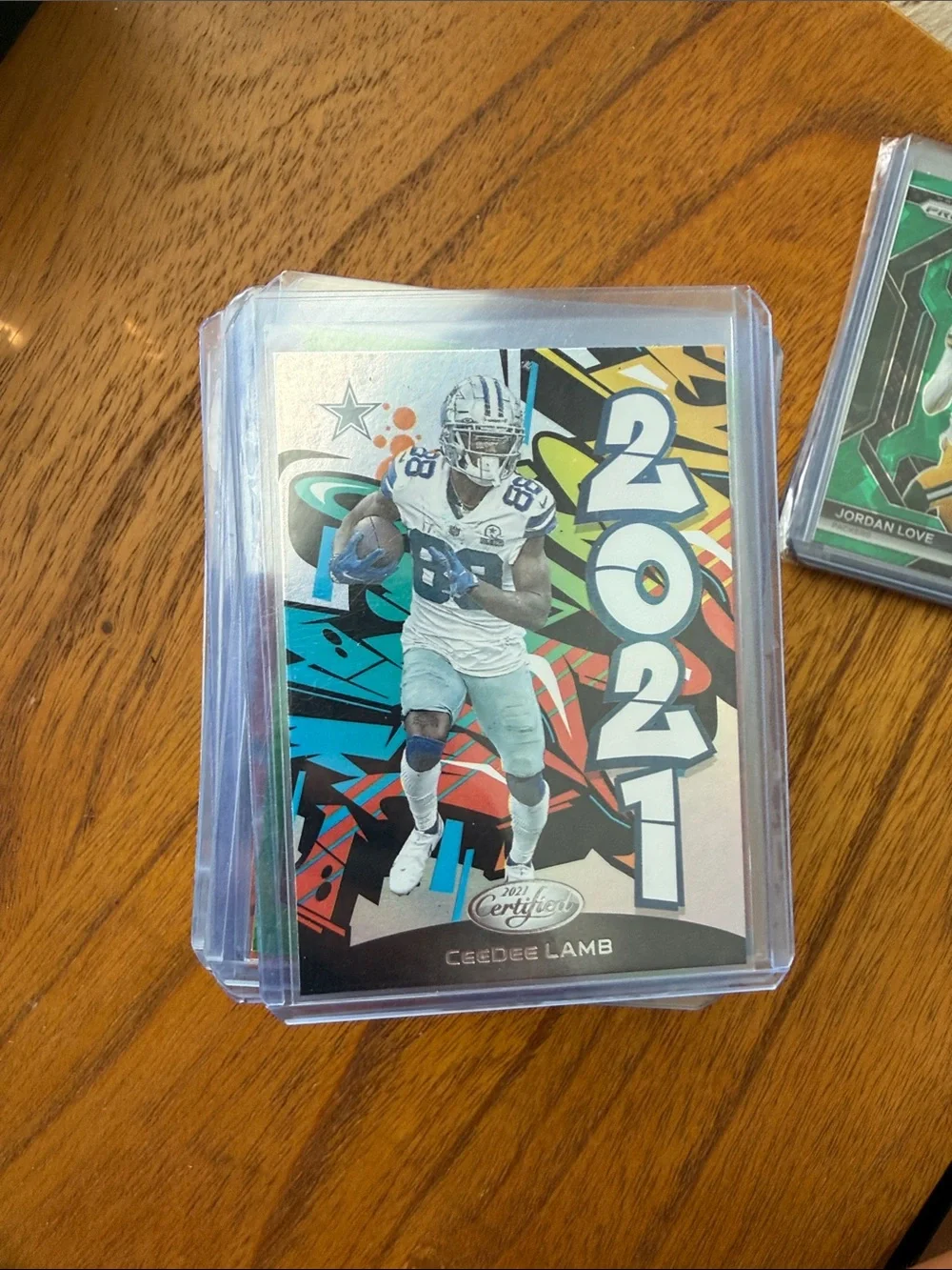 Panini Certified 2021 Football Trading Card - Ceedee Lamb (White/Blue) case hit